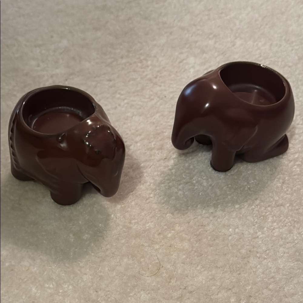 PartyLite Brown Elephant Candle Tealight Holders